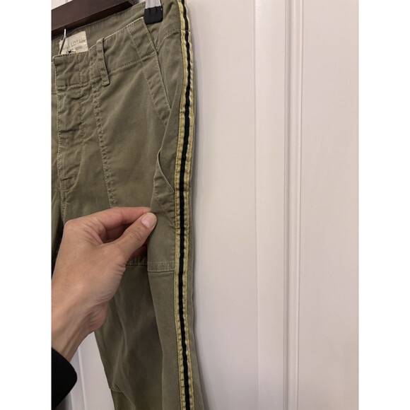 Nili Lotan French military $375 Army Green wide leg cropped Pants sz 4 2609988 - Picture 2 of 12